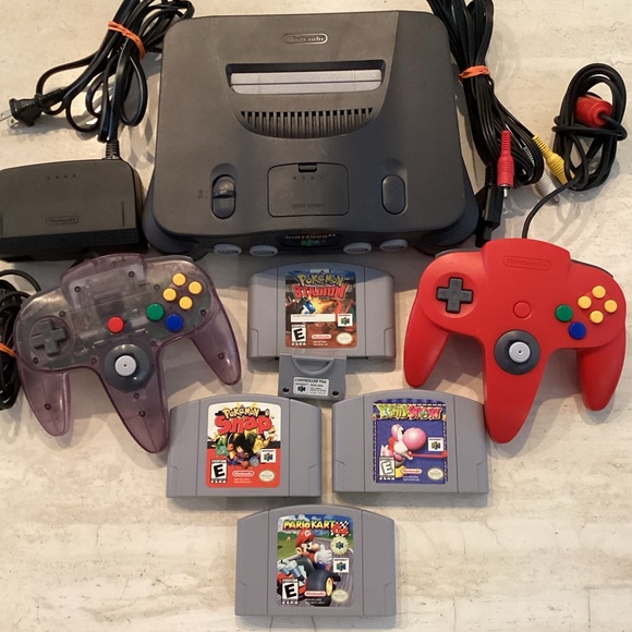 Nintendo Other - Nintendo 64 Console & Pokemon Mario Games & 2 Controllers N64 Original Authentic